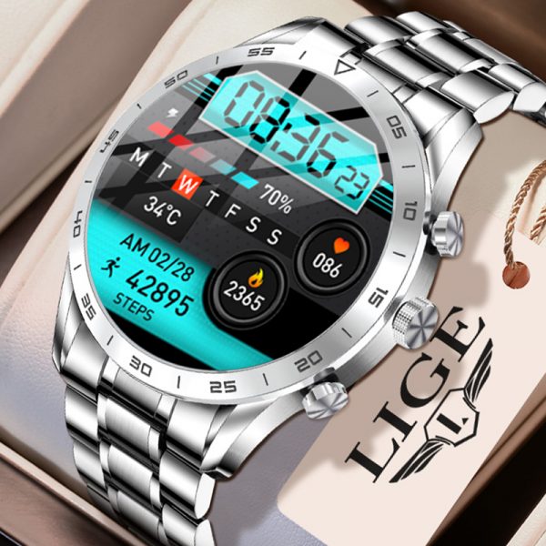 Reloj inteligente deportivo para hombre, pulsera con pantalla táctil AMOLED, Bluetooth, sincronización de contactos, ritmo cardíaco, saludable, 2023