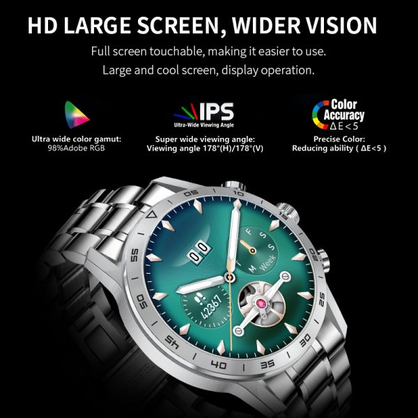 Reloj inteligente deportivo para hombre, pulsera con pantalla táctil AMOLED, Bluetooth, sincronización de contactos, ritmo cardíaco, saludable, 2023 - Imagen 2