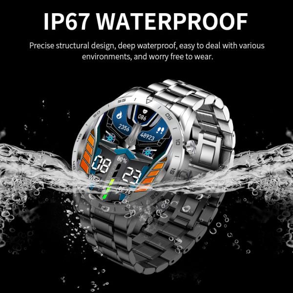 Reloj inteligente deportivo para hombre, pulsera con pantalla táctil AMOLED, Bluetooth, sincronización de contactos, ritmo cardíaco, saludable, 2023 - Imagen 5