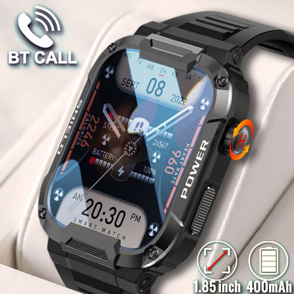 Reloj inteligente militar para hombre, dispositivo deportivo resistente al agua, con control de salud, IA, voz, Bluetooth, llamadas, para IOS y Android, 2023 Los relojes inteligentes admiten español