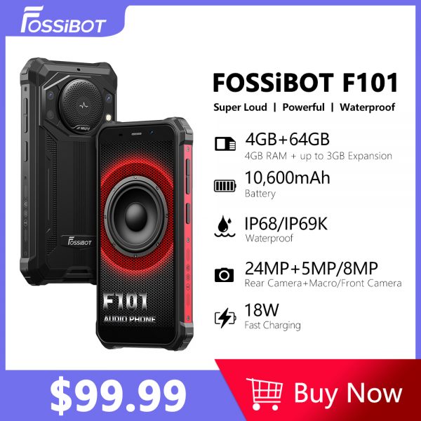 FOSSiBOT F101 Smartphone resistente 4GB RAM 64GB ROM 10600mAh teléfono celular impermeable teléfono Android 24MP cámara 5.45inch teléfonos móviles