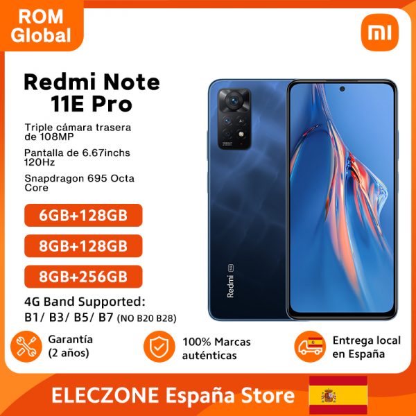 Xiaomi-Smartphone Redmi Note 11E Pro 5G, Rom Global, cámara trasera de 108MP, Snapdragon 695, cargador de 67W, batería de 5000mAh