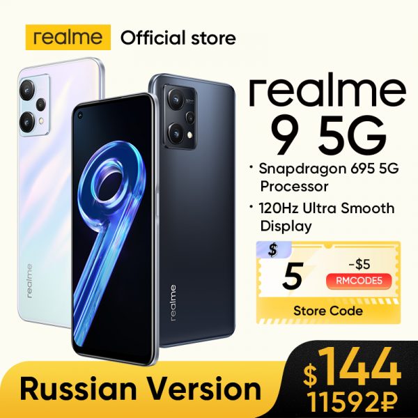 Realme-teléfono inteligente 9 5G, procesador Snapdragon 695 5G, pantalla de 6,6 pulgadas, 120Hz, Triple Cámara ia de 50MP, batería de 5000mAh, NFC, novedad