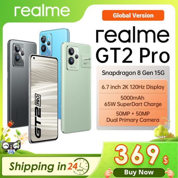 Teléfono Inteligente Realme GT 2 Pro, versión Global, 5G, Snapdragon 8 Gen 1, cámara SONY IMX766, 6,7 pulgadas, 120Hz, 2K, 65W, SuperDart, 5000mAh