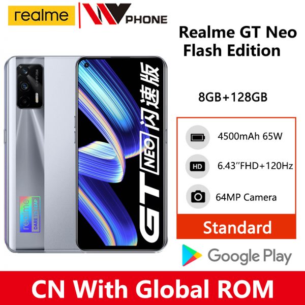 Realme-Smartphone GT NEO Flash Edition 5G, MTK Dimensity 1200, 6,43 ", Super AMOLED, 120Hz, cámara de 64MP, 4500mAh, 65W, teléfono Android