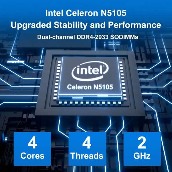 Intel Nuc 11 NUC11ATKC4 Atlas Mini pc Intel Celeron N5105 (2,0 GHz-2,9 GHz Burst)15W Intel UHD Graphics Windows 11 Pro - Imagen 2