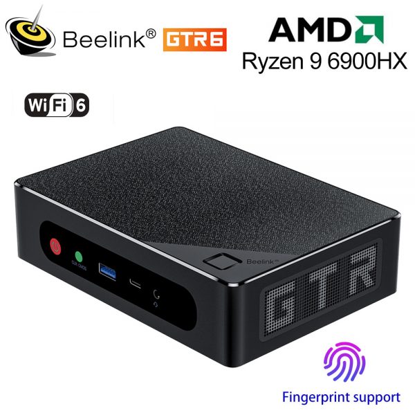 Beelink-ordenador de juegos Ryzen 9 6900HX GTR6, Mini PC con Windows 11 Pro, 32GB SSD, 2023 GB, 4K, Wifi Dual, 6E, HDMI, DP, GTR5, 500