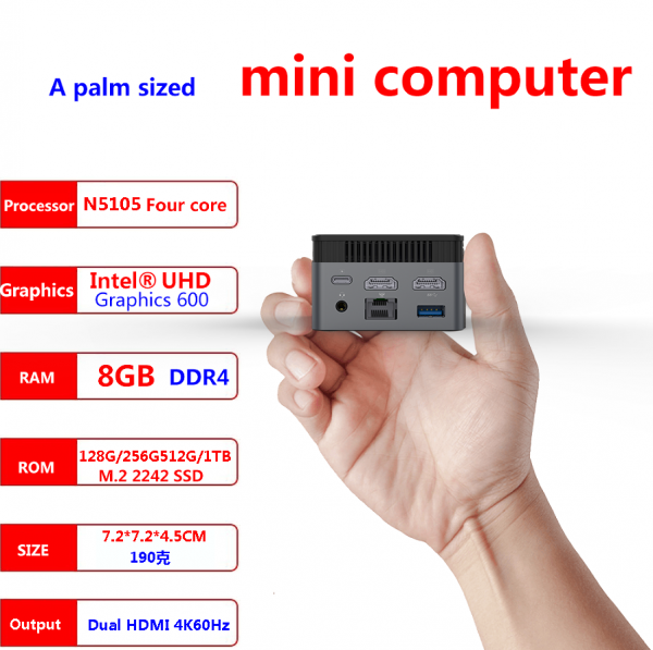 Mini PC ZX01 Intel N5105, ordenador de escritorio con Windows 11, 2,9 GHZ, DDR4, 8GB, 128GB, 256GB, 512GB, SSD, 1000M, 5G, Wifi, BT4.2, ranura para tarjeta TF