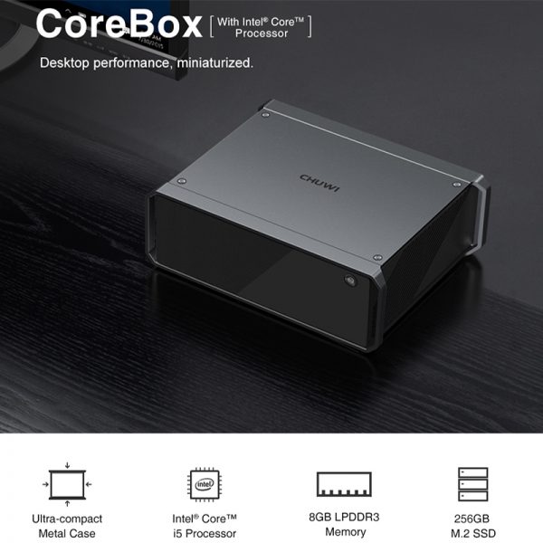 CHUWI-mini PC CoreBox para juegos, con Intel i5-5257U ordenador de escritorio, 8G, RAM256G, SSD, Windows 10, WIFI incorporado - Imagen 2