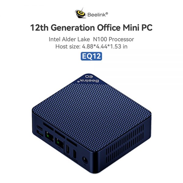 Beelink-Mini ordenador de escritorio EQ12, Windows 11, 12th Gen, Intel Alder Lake N100, 8GB, 16GB, DDR5, 500GB, SSD, Wifi6 Dual, 2,5 Gbps, LAN - Imagen 2