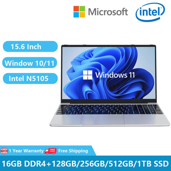 Greatium-portátiles para juegos, Netbook, oficina, escuela, Windows 11, 15,6 ", Intel Celeron N5105, 16GB, DDR4, 1TB, WiFi, HDMI, USB, tipo C