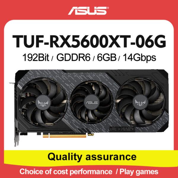 Asus-Juego de RX5600XT-06G AMD TUF GDDR6 de gama alta, tarjeta gráfica de ordenador de escritorio de 192 bits, PK RTX2060