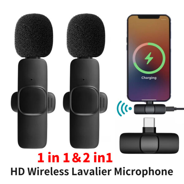 Micrófono Lavalier inalámbrico portátil, minimicrófono para grabación de Audio y vídeo, para iPhone tipo C, transmisión en vivo, para videojuegos y teléfono