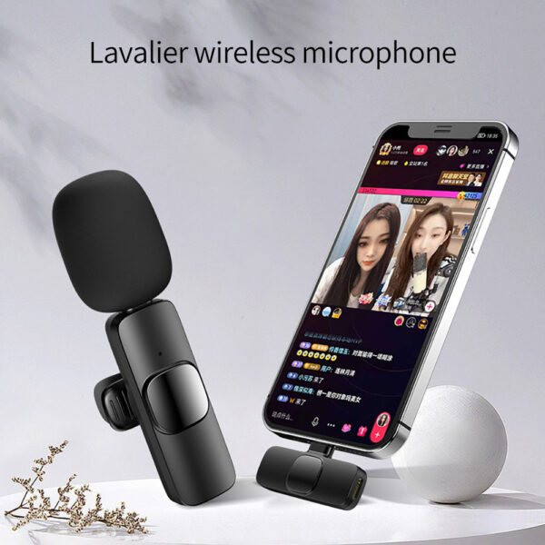 Micrófono Lavalier inalámbrico portátil, minimicrófono para grabación de Audio y vídeo, para iPhone tipo C, transmisión en vivo, para videojuegos y teléfono - Imagen 2