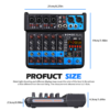 BOMGE-mezclador de Audio inalámbrico de 6 canales, consola de mezcla portátil, interfaz USB, tarjeta de sonido con 16 DSP Echo 48V Phantom Power - Imagen 6