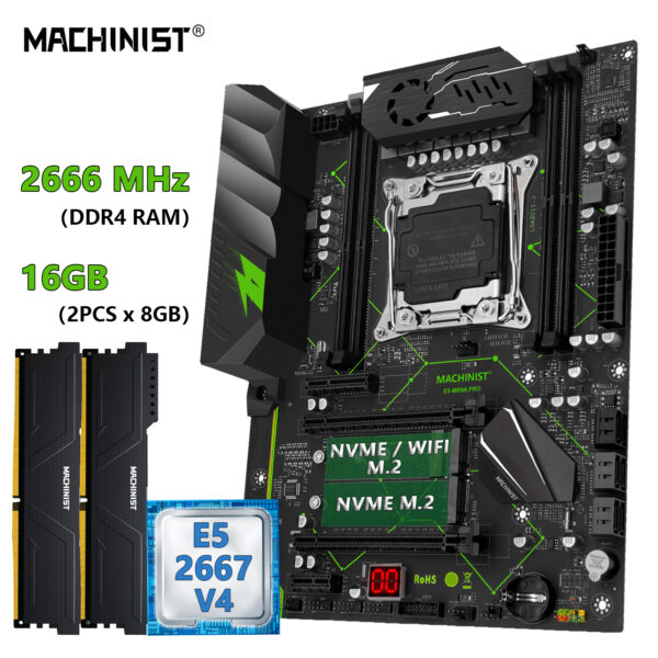 MACHINIST-Conjunto de placa base MR9A PRO X99, LGA 2011-3 Xeon E5 2667 V4 CPU y DDR4 16GB 2666MHz, memoria RAM Combo, placa ATX