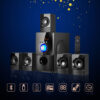 Sistema de altavoces Bluetooth para cine en casa, altavoz de madera con Subwoofer táctil, Control remoto, USB, SD, Radio FM, 5,1 canales - Imagen 4