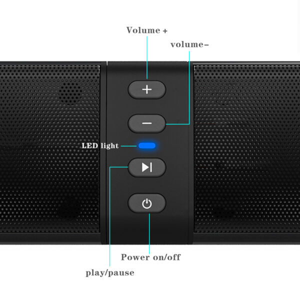 Barra de sonido para Pc, Subwoofer P2 Max, Tv, Notebook, tableta móvil, portátil, dividida, Home Theater, Altavoz Bluetooth - Imagen 3