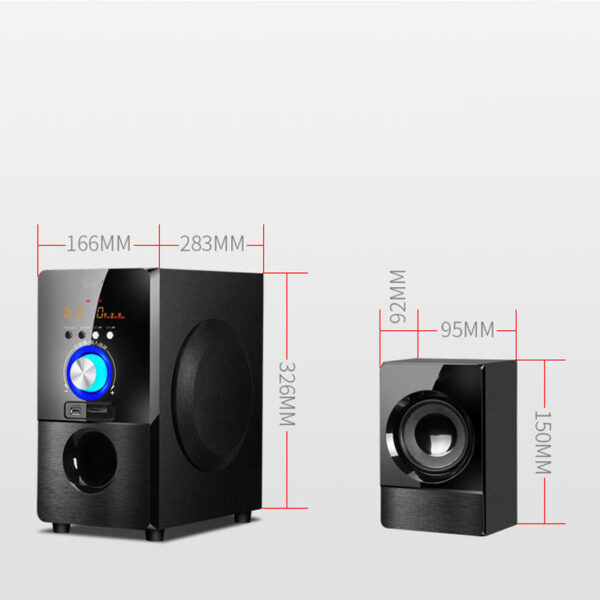 Altavoz Bluetooth de 5,1 canales, reproductor Multimedia de madera para cine en casa, Super Subwoofer, Audio para ordenador - Imagen 6