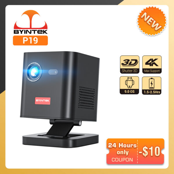 BYINTEK-miniproyector de bolsillo portátil P19, 3D, 4K, cine en casa, 1080P, Android, WIFI, vídeo al aire libre, LED, DLP, con batería