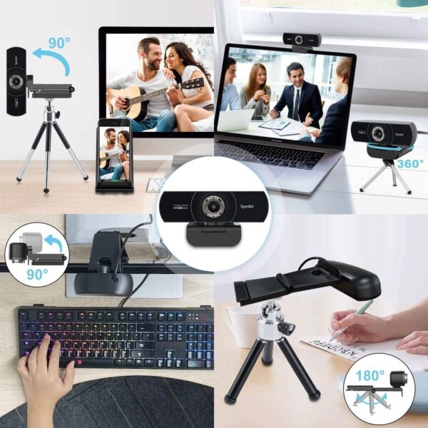 Spedal-cámara Web MF934H 1080P Hd 60fps con micrófono para ordenador portátil de escritorio, Reunión, Streaming, cámara Web, Usb [Software] - Imagen 2