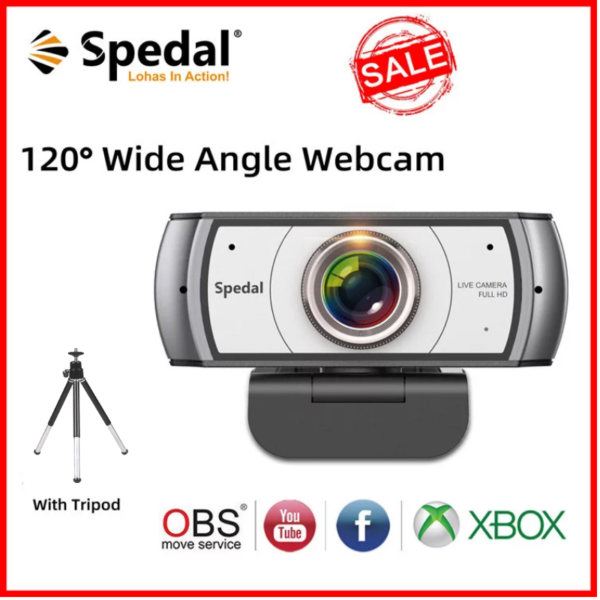 Spedal-cámara Web C920 Pro con gran angular de 120 °, Webcam Full HD 1080P con trípode, Software oficial, USB, Control de Software para Mac y PC