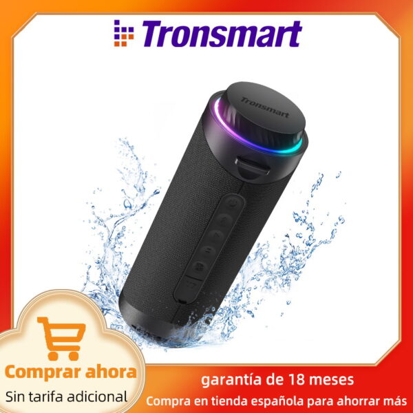 Altavoz Bluetooth Tronsmart T7 con Bluetooth 5.3, graves equilibrados, resistente al agua IPX7, modos LED, para exteriores