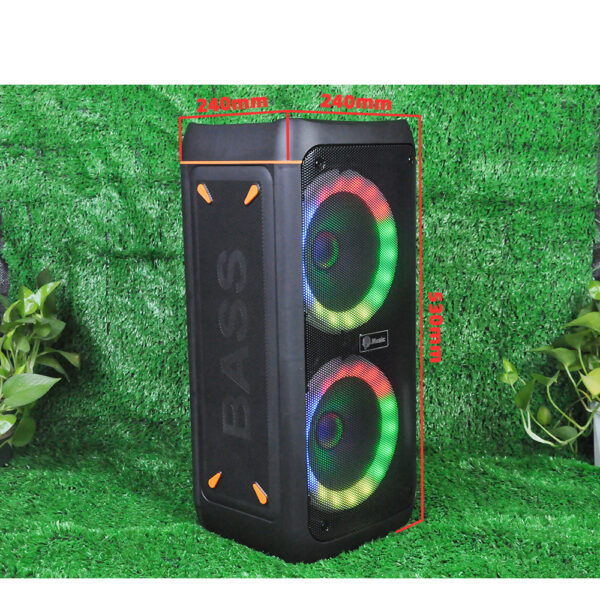 Altavoz Bluetooth Dual de 8 pulgadas columna inalámbrico portátil gran potencia estéreo Subwoofer Karaoke fiesta música parlantes bluetooth alta potencia luz LED con micrófono - Imagen 6