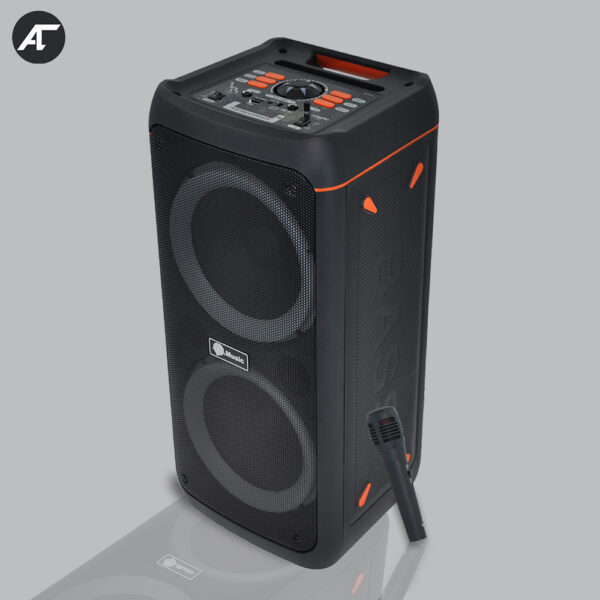 Altavoz Bluetooth Dual de 8 pulgadas columna inalámbrico portátil gran potencia estéreo Subwoofer Karaoke fiesta música parlantes bluetooth alta potencia luz LED con micrófono