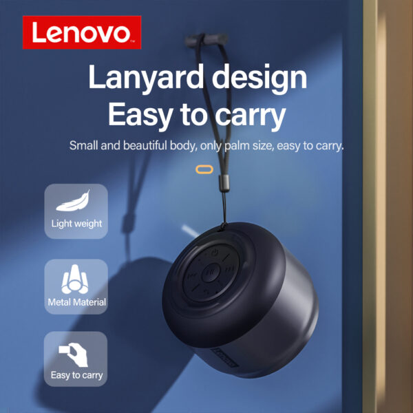 Lenovo-altavoz inalámbrico portátil K3, dispositivo con Bluetooth Hifi resistente al agua USB para exteriores, caja de graves envolvente, micrófono, 100% Original - Imagen 2