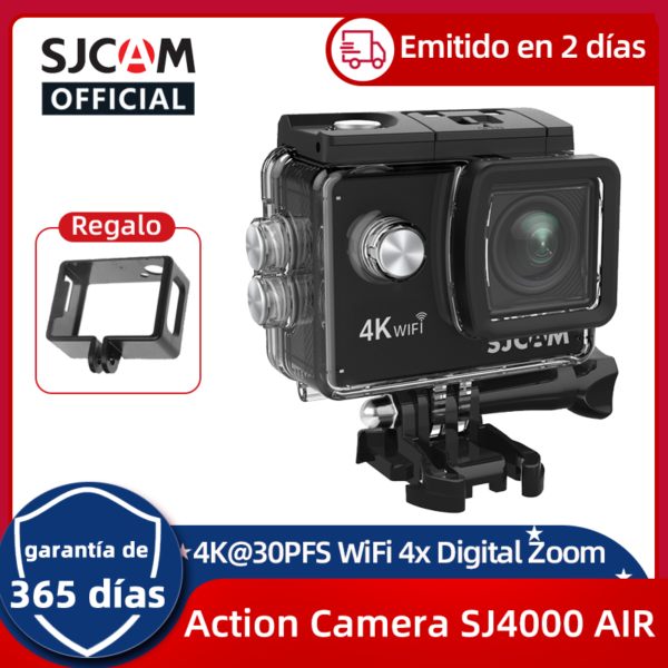 Cámara de acción SJCAM SJ4000 AIR 4K 30PFS 1080P 4x Zoom digital WIFI Motocicleta Casco de bicicleta Cámara impermeable Deportes Video Cámaras de acción