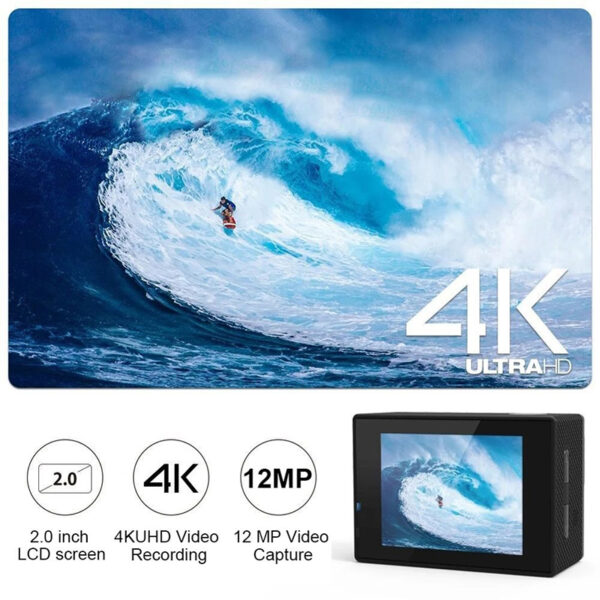 Cámara de Acción Ultra HD 4K/30fps WiFi, 2,0 pulgadas, 170D, casco impermeable, cámaras de grabación de vídeo, cámara deportiva - Imagen 2