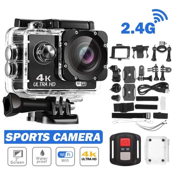 Cámara de Acción Ultra HD 4K/30fps WiFi, 2 pulgadas, 170D, casco subacuático, impermeable, grabación de Video, Cámaras Deportivas, videocámaras al aire libre