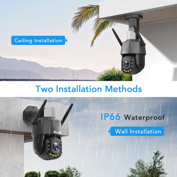 Ctronics 30x Zoom óptico Cámara de seguridad WiFi PTZ Exterior 5MP CCTV Seguimiento automático inteligente Detección humana Cámara IP 50m Color Visión nocturna Audio bidireccional Onvif - Imagen 6