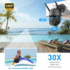 Ctronics 30x Zoom óptico Cámara de seguridad WiFi PTZ Exterior 5MP CCTV Seguimiento automático inteligente Detección humana Cámara IP 50m Color Visión nocturna Audio bidireccional Onvif - Imagen 2