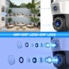 Cámara de seguridad inalámbrica para exteriores, dispositivo de vigilancia CCTV con lente Dual, 2K, PTZ, WiFi, IA, seguimiento automático - Imagen 3