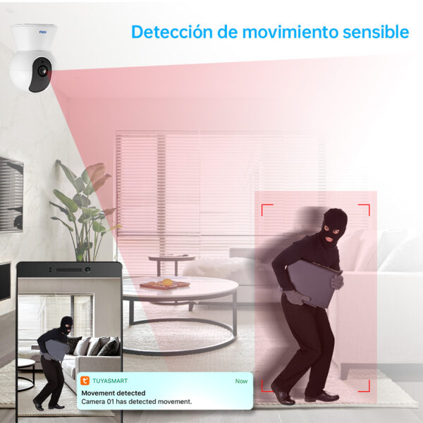 KERUI-Mini Cámara IP Inteligente Tuya HD, Grabadora de Seguridad para el Hogar, Wi-Fi, Inalámbrica, 3MP ,720p, 1080p, CCTV, Vigilancia por IR, Visión Nocturna, Monitor para Bebé - Imagen 4