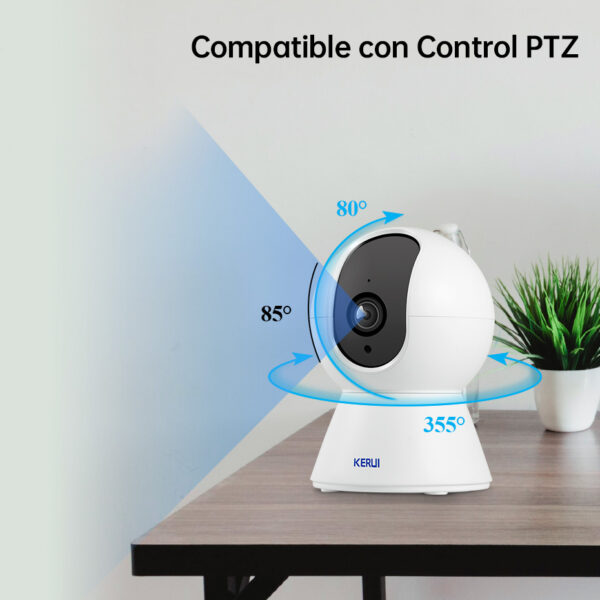 KERUI-Mini Cámara IP Inteligente Tuya HD, Grabadora de Seguridad para el Hogar, Wi-Fi, Inalámbrica, 3MP ,720p, 1080p, CCTV, Vigilancia por IR, Visión Nocturna, Monitor para Bebé - Imagen 6