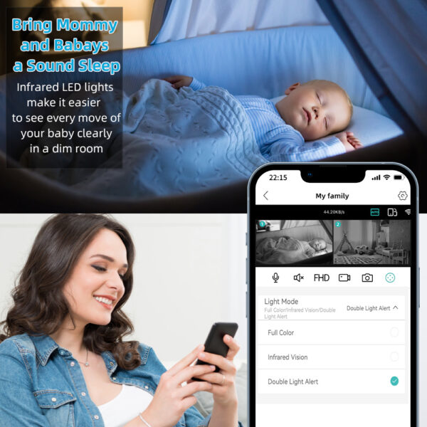 ICSees-cámara inteligente inalámbrica con Wifi para interiores, Monitor de bebé con lente Dual, IP, Full HD, 2K, para mascotas, visión nocturna, seguridad del hogar - Imagen 5