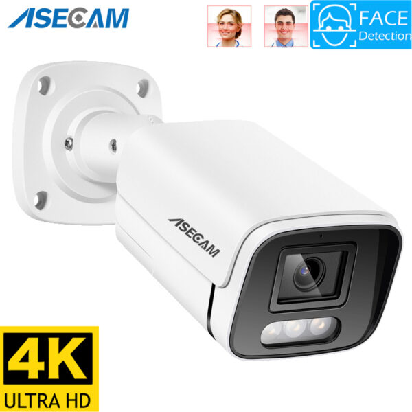 8MP 4K IP camara videovigilancia de Detección de rostro Ai para exteriores H.265 Onvif Array Visión nocturna IR 5MP POE cámara de vigilancia de audio humano