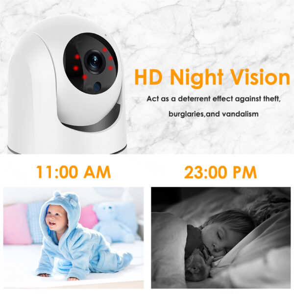 Cámara IP Larmtek, 5G WiFi Baby Monitor 1080P Mini cámara de seguridad CCTV para interiores, 2K 4MP AI Tracking Audio Video Vigilancia Cámara, funciona con Alexa, Admite tarjeta SD y almacenamiento en la nube - Imagen 5