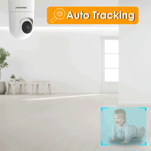 Cámara IP Larmtek, 5G WiFi Baby Monitor 1080P Mini cámara de seguridad CCTV para interiores, 2K 4MP AI Tracking Audio Video Vigilancia Cámara, funciona con Alexa, Admite tarjeta SD y almacenamiento en la nube - Imagen 3