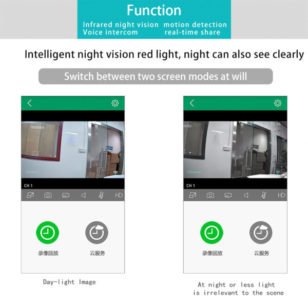 Cámara wifi de seguridad para el hogar, con visión nocturna, monitor de audio, cámara IP - Imagen 5