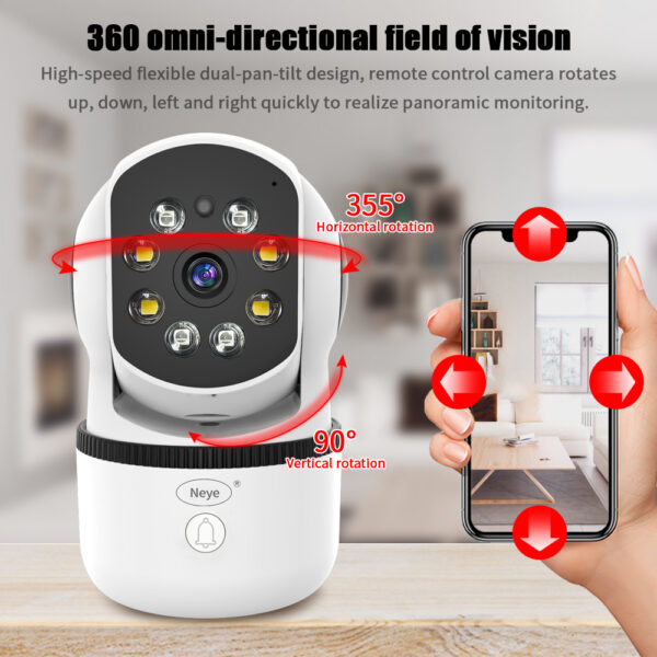 Cámara de vigilancia IP de 8mp/4K, 5G, WIFI, seguimiento automático, seguridad inteligente para el hogar, Monitor de bebé inalámbrico para interiores - Imagen 3