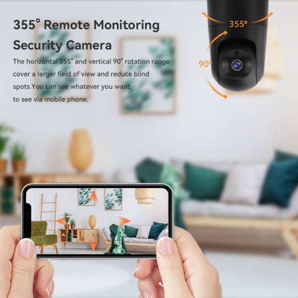 Cámara de vigilancia IP inteligente para el hogar, Monitor de bebé de seguridad inalámbrico con seguimiento automático, 5G, WiFi, 4MP, Alexa - Imagen 3