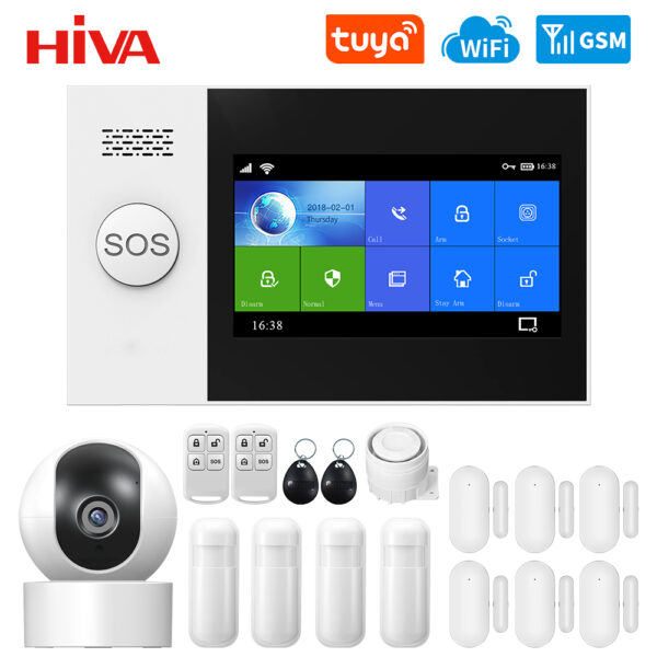 Sistema de alarma antirrobo para el hogar, Kit de alarma de seguridad con Sensor de movimiento PIR, inalámbrico, WIFI, GSM, PG-107, Tuya