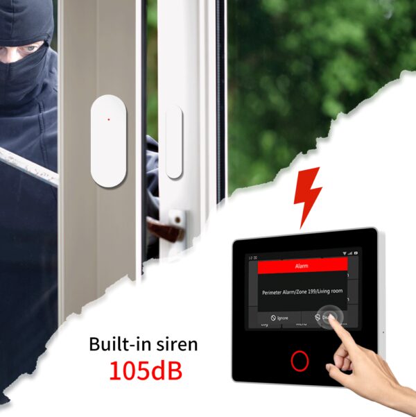 Ostaniot-sistema de alarma de seguridad para el hogar, Kit antirrobo inteligente con sirena integrada, 4G, WiFi, inalámbrico, funciona con Control remoto por aplicación Alexa,Admite actualización en línea OTA y Google - Imagen 6