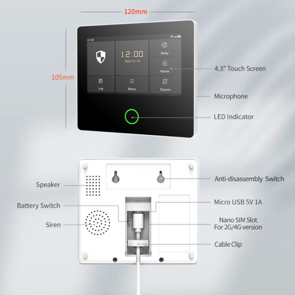 Ostaniot-sistema de alarma de seguridad para el hogar, Kit antirrobo inteligente con sirena integrada, 4G, WiFi, inalámbrico, funciona con Control remoto por aplicación Alexa,Admite actualización en línea OTA y Google - Imagen 4