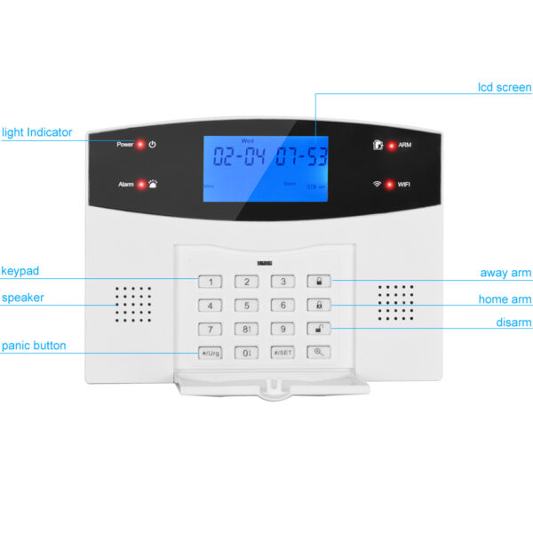 Sistema de alarma inteligente Tuya WiFi GSM para el hogar, kit antirrobo con pantalla LCD, aplicación móvil, Control remoto, armar y desarmar - Imagen 4