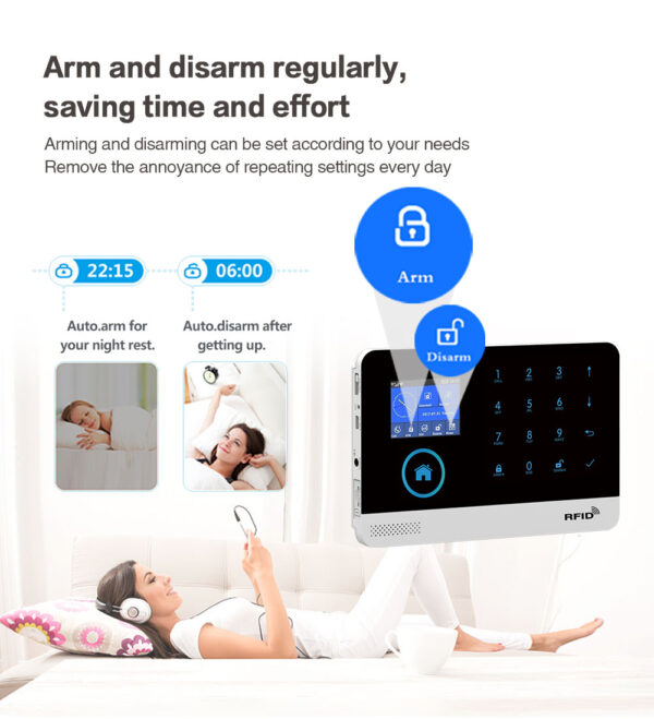 Sistema de alarma de seguridad para el hogar, Detector de Sensor de movimiento Compatible con Alexa y Google, WIFI, GSM, inalámbrico, para aplicación Tuya Smart Life - Imagen 3